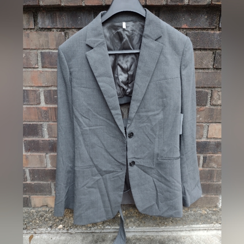 Helmut Lang Cutout Back Gray Wool Belted Blazer Jacket NWOT - Picture 7 of 11
